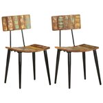vidaXL Chaises à manger lot de 2 bois de récupération solide