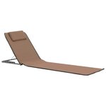 vidaXL Tapis de plage pliables 2 Pièces Acier et tissu marron