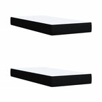 vidaXL Sommier à lattes de lit avec matelas Noir 200x200 cm Tissu
