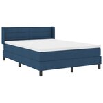 Lit à ressort vidaXL avec matelas bleu 140x190 cm tissu