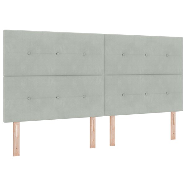 vidaXL Tête de lit avec capitons gris clair 200 cm en velours