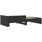 vidaXL Cadre de lit sans matelas noir 100x200 cm bois d'ingénierie