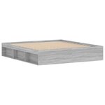 vidaXL Cadre de lit sonoma gris 180x200 cm super king