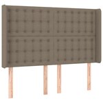vidaXL Sommier à lattes de lit matelas et LED Taupe 140x200 cm Tissu