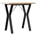 vidaXL Table à manger cadre en Y 80x50x75 5cm bois de pin massif fonte