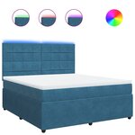 vidaXL Sommier à lattes de lit et matelas bleu 180x200 cm velours