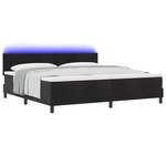 Lit Box Spring vidaXL avec Matelas et LED Noir 200x200 cm Velours
