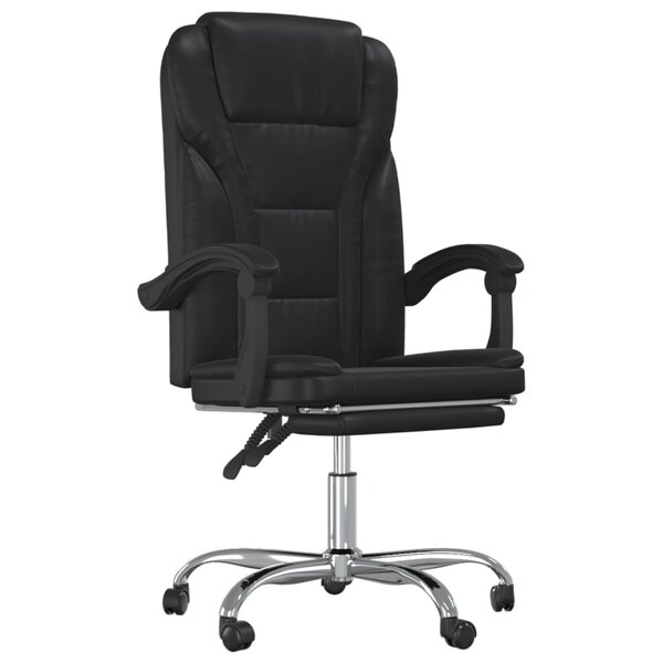 Chaise fauteuil siège pivotante de inclinable de bureau informatique étude similicuir noir 02_0024269