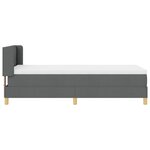 vidaXL Lit à ressorts avec matelas gris foncé 90x200 cm en tissu