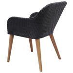 vidaXL Ensemble à dîner de jardin 9 Pièces Résine tressée Noir