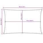 vidaXL Voile de parasol tissu oxford rectangulaire 6x8 m marron