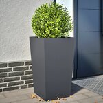 vidaXL Jardinières 2 Pièces anthracite 45x45x75 cm acier