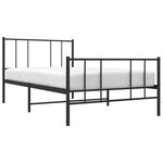 vidaXL Cadre de lit métal avec tête de lit/pied de lit noir 107x203 cm