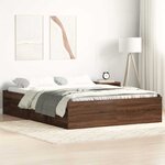 vidaXL Cadre de lit chêne marron 135x190 cm double