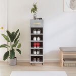 vidaXL Armoire à chaussures gris béton 30x35x105 cm bois d'ingénierie