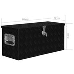 vidaXL Boîte en aluminium 80x30x35 cm Noir