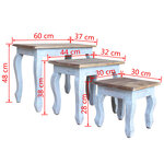 vidaXL Ensemble de tables gigognes 3 Pièces Bois de récupération massif