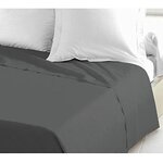 Drap Plat 100  coton 240 x 300 cm gris foncé