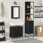 vidaXL Ensemble de meubles de salle de bain 3 pièces en bois d'ingénierie chêne noir