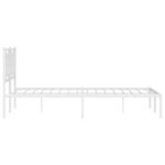 vidaXL Cadre de lit métal avec tête de lit blanc 135x190 cm