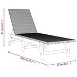 vidaXL Chaise longue avec table Résine tressée et bois massif d'acacia