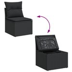 vidaXL Ensemble de Canapé de Jardin 12 Pièces avec Coussins Noir Rattan Synthétique Acacia