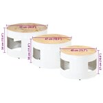vidaXL Tables de bar forme tambour 3 Pièces bois de manguier massif brut