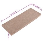 vidaXL Tapis d'escalier auto-adhésifs 15 Pièces 65x24 5x3 5 cm Beige