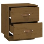  vidaXL Tables de chevet 2 Pièces Marron miel 40x34x45 cm Bois pin massif