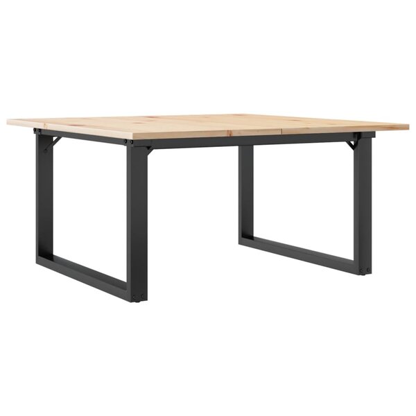 vidaXL Table basse cadre en O 80x80x45 cm bois de pin massif et fonte