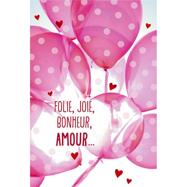 Carte De Voeux - Ballons Rose - Draeger paris