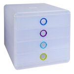 Module De Classement Pop-box 4 Tiroirs Chromaline - Couleurs Assorties - Exacompta