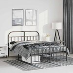 vidaXL Cadre de lit métal sans matelas avec pied de lit noir 135x190cm