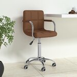 vidaXL Chaise pivotante de bureau Marron Tissu