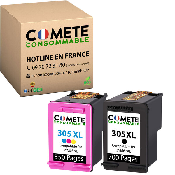 Cartouche 305XL Pack de 2 Compatibles Comete, Entreprise Française