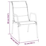 vidaXL Chaises de jardin lot de 6 Acier et textilène Noir