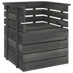 vidaXL Salon palette de jardin 5 Pièces Bois de pin massif Gris foncé