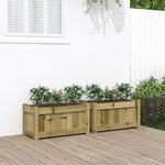 vidaXL Jardinières 2 Pièces bois de pin imprégné