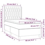 vidaXL Sommier à lattes de lit matelas et LED Noir 90x190 cm Tissu
