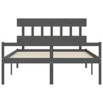 vidaXL Lit pour personne âgée sans matelas gris bois massif