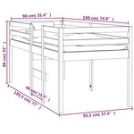 vidaXL Lit haut sans matelas blanc 90x190 cm bois de pin massif