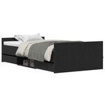 vidaXL Cadre de lit sans matelas Chêne noir 100x200 cm Bois d'ingénierie