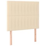 vidaXL Sommier à lattes de lit avec matelas Crème 100x200 cm Tissu