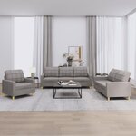 vidaXL Ensemble de canapés 3 Pièces avec coussins Taupe Tissu