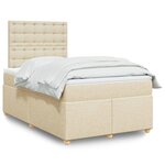 vidaXL Sommier à lattes de lit avec matelas Crème 120x200 cm Tissu