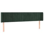 vidaXL Tête de lit avec oreilles Vert foncé 183x16x78/88 cm Velours