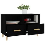 vidaXL Meuble TV Noir 80x36x50 cm Bois d'ingénierie