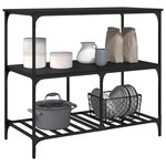 vidaXL Chariot de cuisine noir 100x50x95 cm bois d'ingénierie
