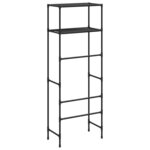 vidaXL Support de rangement 2 niveaux sur toilette Noir 53 5x28x143 cm