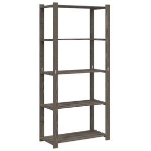 vidaXL Support de rangement à 5 niveaux gris 80x38x170 cm bois de pin
